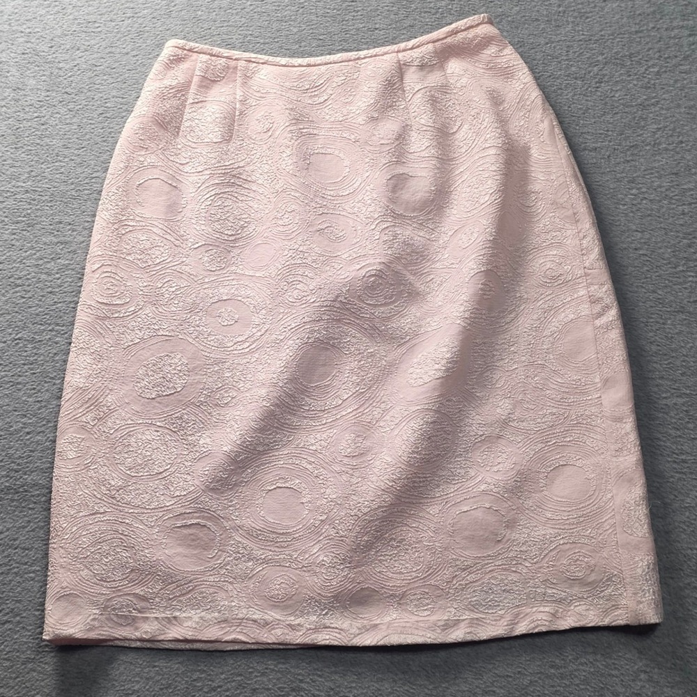 Pencil Skirt Women Petite 4P Pink Embroidered Career Office Dressy Floral Kasper